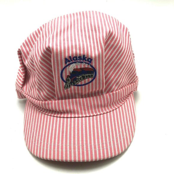 Alaska Striped Womens Hat Cap Fitted Small Embroidered Train Travel Vacation - Picture 1 of 10